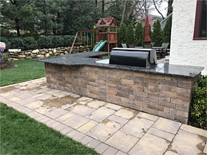 Nicolock Verona Golden Brown Cambridge Old English Sahara Chestnut Custom Bar BBQ Granite Top Patio Ledgestone Stone Ridge One Level